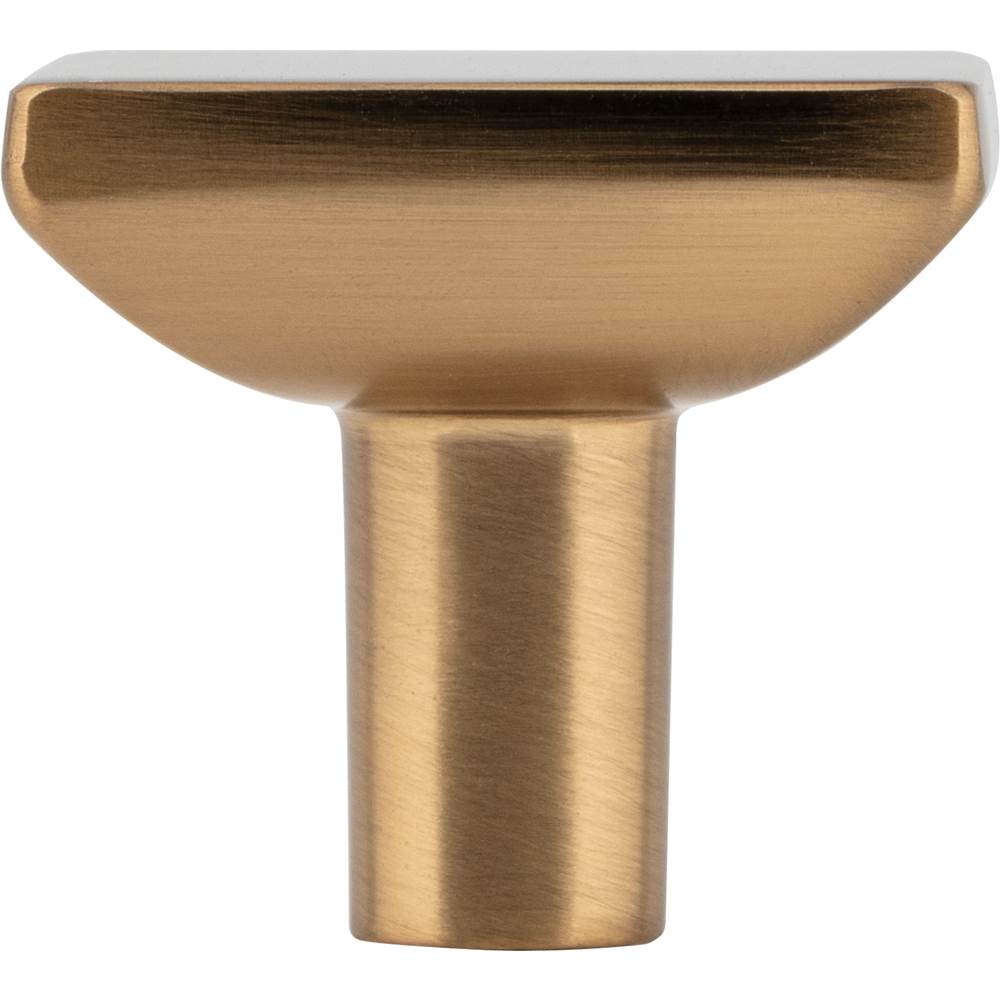 1-1/4'' Overall Length Brushed Gold Walker 1 Square Knob