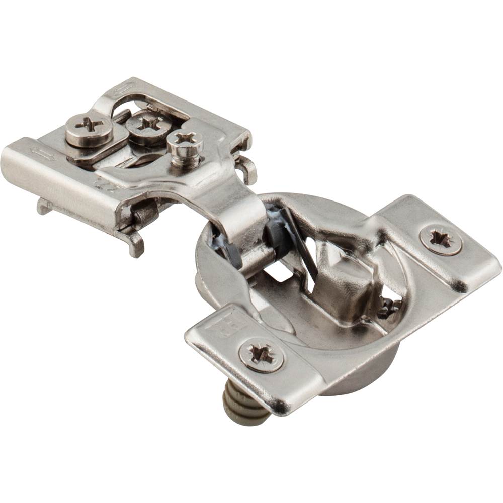 Hardware Resources - 105 degree 1/2'' Overlay DURA-CLOSE  Self-close Compact Hinge with Press-in 8 mm Dowels - Nickel