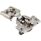 Hardware Resources - 105degree 1/2'' Overlay DURA-CLOSE Self-close Compact Hinge with 2 Cleats and Press-in 8mm Dowels. - Nickel