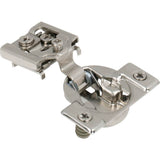 Hardware Resources - 105degree 3/4'' Overlay DURA-CLOSE Self-close Compact Hinge with Press-in 8 mm Dowels - Nickel