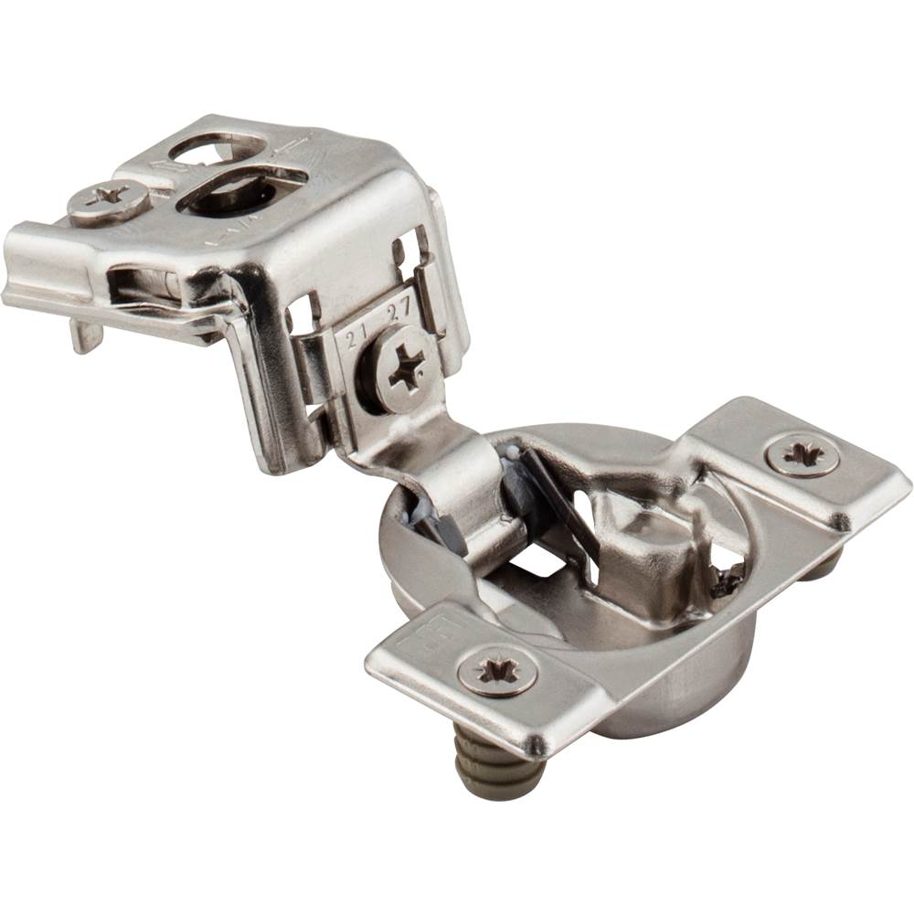 Hardware Resources - 105degree 1-1/4'' Overlay DURA-CLOSE Self-close Compact Hinge with Press-in 8 mm Dowels - Nickel