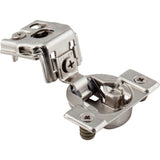 Hardware Resources - 105degree 1-1/4'' Overlay DURA-CLOSE Self-close Compact Hinge with Press-in 8 mm Dowels - Nickel