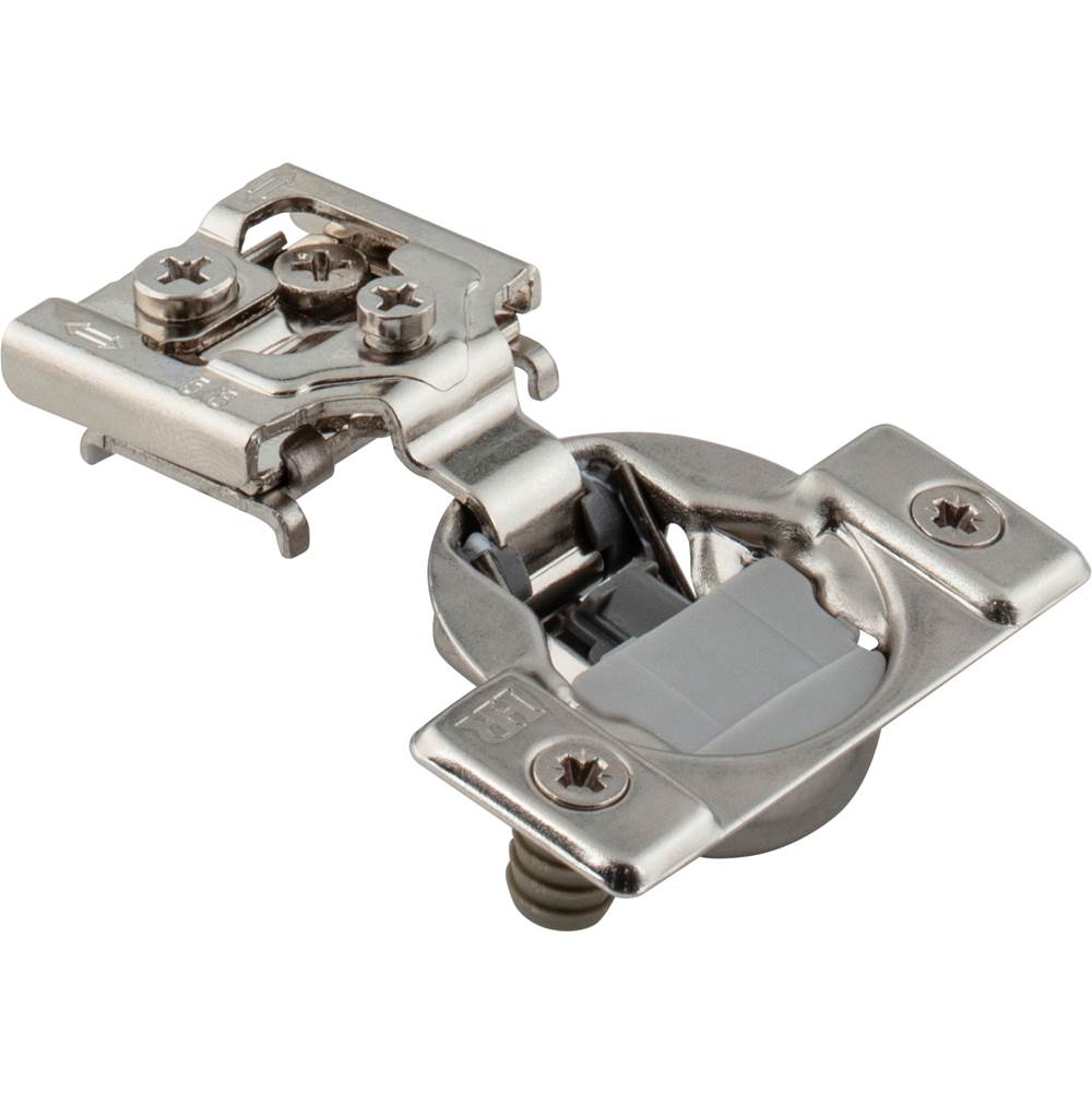 Hardware Resources - 105degree 5/8'' Overlay Heavy Duty DURA-CLOSE Soft-close Compact Hinge with Press-in 8 mm Dowels - Nickel