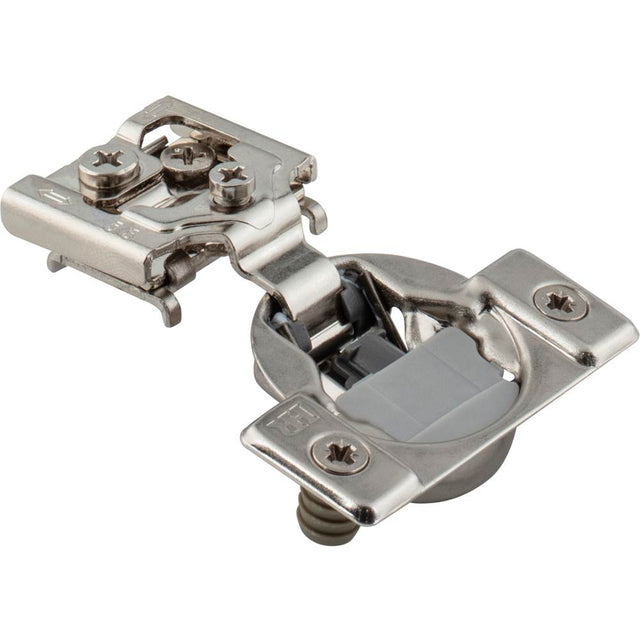 Hardware Resources - 105degree 5/8'' Overlay Heavy Duty DURA-CLOSE Soft-close Compact Hinge with Press-in 8 mm Dowels - Nickel