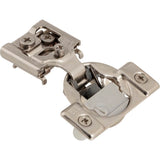 Hardware Resources - 105degree 1/2'' Overlay Heavy Duty Dura-Close Adjustable Soft-close Compact Hinge with Press-in 8 mm Dowels - Nickel
