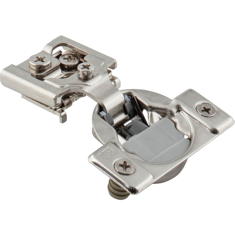 Hardware Resources - 105degree 1/2'' Overlay Compact DURA-CLOSE Soft-close Hinge with 2 Cleats and Press-in 8mm Dowels. - Nickel