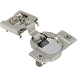 Hardware Resources - 105degree 3/4'' Overlay Heavy Duty DURA-CLOSE Soft-close Compact Hinge with Press-in 8 mm Dowels - Nickel