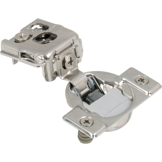 Hardware Resources - 105degree 1'' Overlay Heavy Duty DURA-CLOSE Soft-close Compact Hinge with Press-in 8 mm Dowels - Nickel