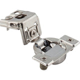 Hardware Resources - 105degree 1-3/8'' Overlay Heavy Duty DURA-CLOSE Soft-close Compact Hinge with Press-in 8 mm Dowels - Nickel