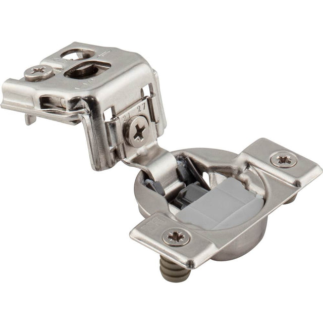 Hardware Resources - 105degree 1-1/4'' Overlay Heavy Duty DURA-CLOSE Soft-close Compact Hinge with Press-in 8 mm Dowels - Nickel