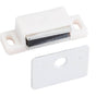 Hardware Resources - 15 lb. White Single Magnetic Catch with Polished White Strike and Screws - White