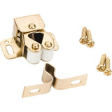 Hardware Resources - Double Roller Catch with Strike and Screws - Polished Brass - Polished Brass