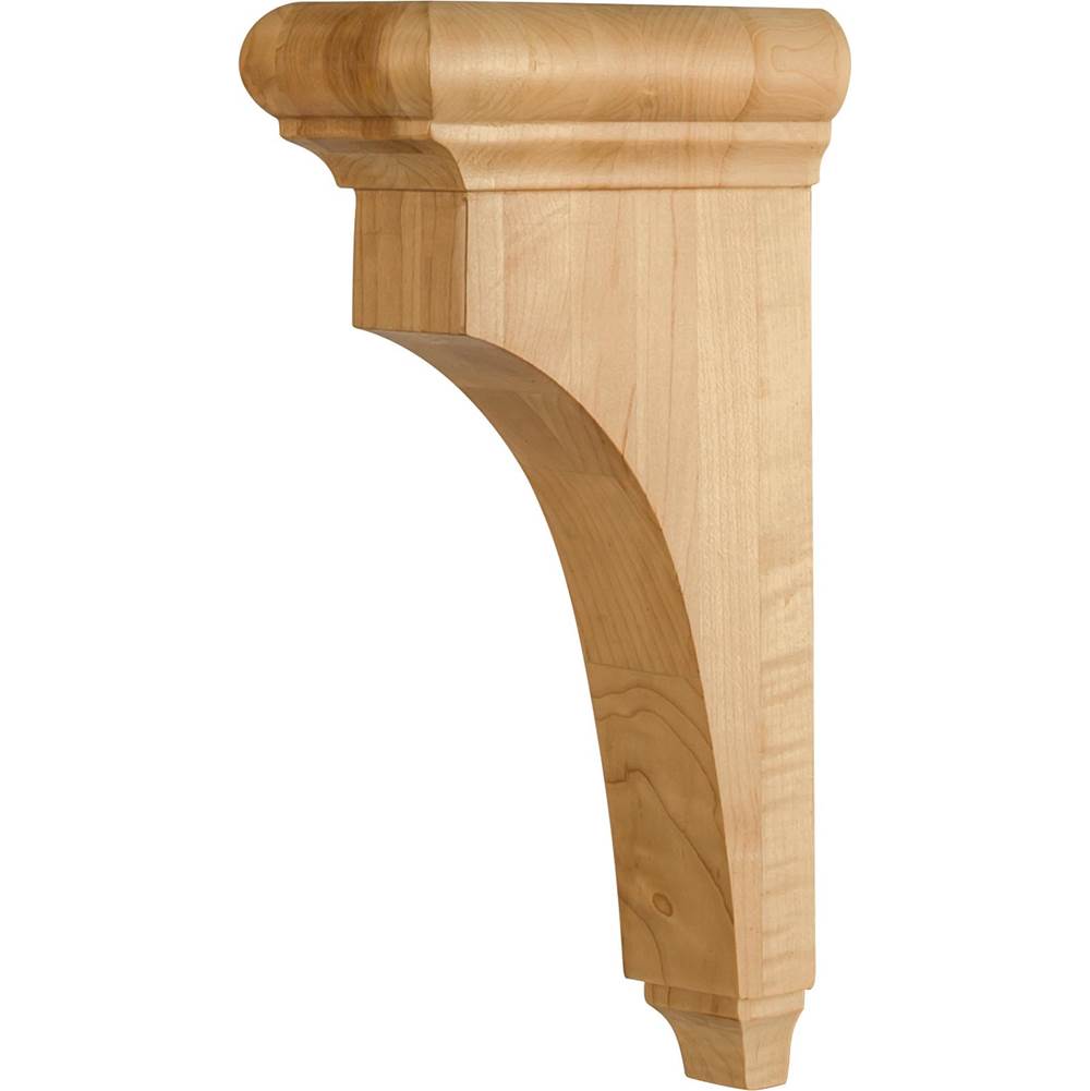 Hardware Resources - 3'' W x 6-1/2'' D x 12'' H Rubberwood Bullnose Cap Corbel - Unfinished