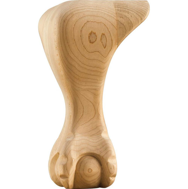 Hardware Resources - 4-1/2'' W x 4-1/2'' D x 8'' H Oak Smooth Ball and Claw Leg - Unfinished