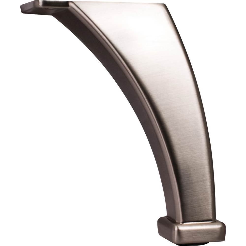 Hardware Resources - 4-1/8'' H Satin Nickel Square Curved Metal Furniture Leg - Satin Nickel