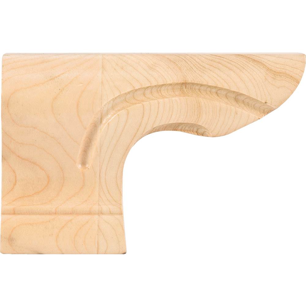 Hardware Resources - 6'' W x 1-1/8'' D x 4'' H Maple Left Rounded Pedestal Foot - Unfinished