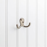 Hardware Resources - 1-7/8'' Satin Nickel Heavy Duty Double Prong Wall Mounted Hook - Satin Nickel
