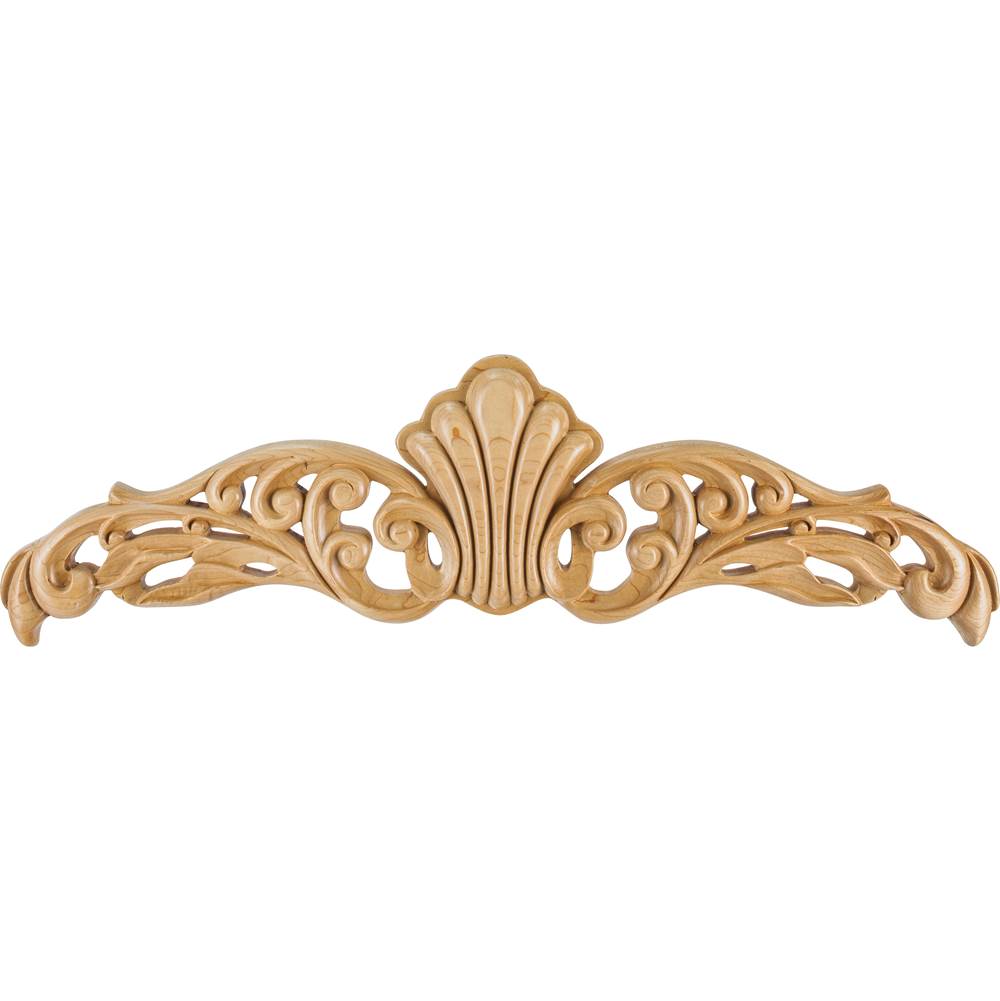 Hardware Resources - 20'' W x 3/4'' D x 5-3/4'' H Rubberwood Art Nouveau Onlay - Unfinished