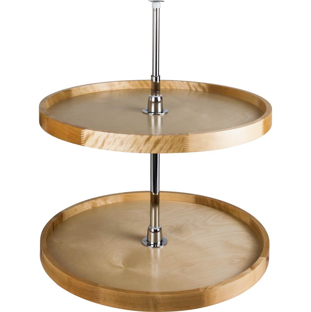 Hardware Resources - 28'' Round Two-Shelf Wood Lazy Susan Set - UV Coated