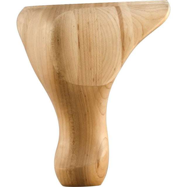 Hardware Resources - 4-1/4'' W x 4-1/4'' D x 6'' H Oak Queen Anne Leg - Unfinished