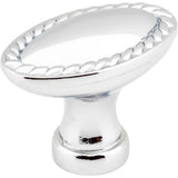 Hardware Resources - 1-3/8'' Overall Length Polished Chrome Oval Rope Detailed Lindos Cabinet Knob - Polished Chrome