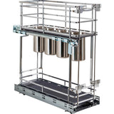 Hardware Resources - 8'' Polished Chrome STORAGE WITH STYLE  Metal ''No Wiggle'' Soft-close Utensil Base Pullout - Polished Chrome