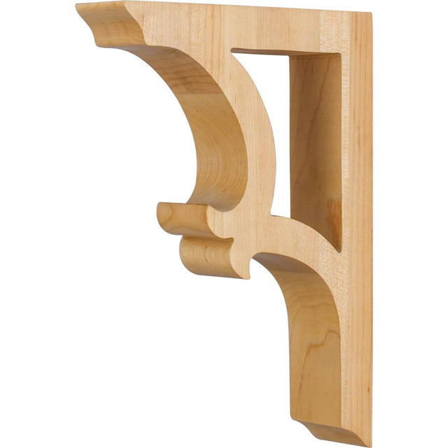 Hardware Resources - 1-7/8'' W x 7-1/2'' D x 10-1/2'' H Maple Pierced Arts and Crafts Corbel - Unfinished