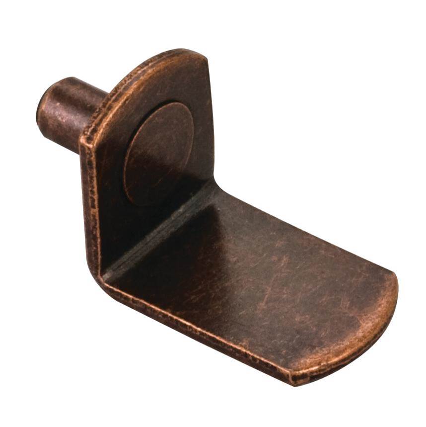 Hardware Resources - 5 mm Angled Shelf Support without Hole - Antique Copper, Retail Pack - Antique Copper