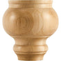 Hardware Resources - 4-1/2'' W x 4-1/2'' D x 4-1/2'' H Rubberwood Turned Transitional Bun Foot - Unfinished