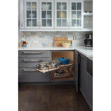 15'' Polished Chrome and White Blind Corner Swingout for Openings on the Left of the Blind