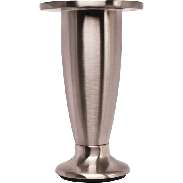 Hardware Resources - Adjustable 4'' - 4-1/2'' Satin Nickel Round Metal Furniture Leg - Satin Nickel