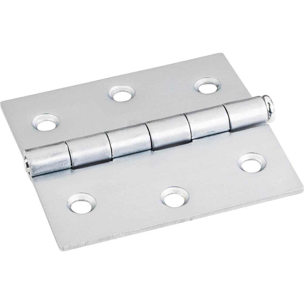 Hardware Resources - Brushed Chrome 3'' x 2-3/4'' Single Full Swaged Butt Hinge - Chrome