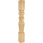 Hardware Resources - 5'' W x 5'' D x 42'' H Maple Fluted Acanthus Post - Unfinished