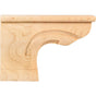 Hardware Resources - 6-3/8'' W x 1'' D x 4-1/2'' H Rubberwood Beaded Left Corner Pedestal Foot - Unfinished