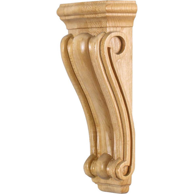 Hardware Resources - 3-7/8'' W x 2-1/2'' D x 10'' H Alder Scrolled Corbel - Unfinished