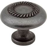 Hardware Resources - 1-1/4'' Diameter Gun Metal Rope Detailed Cypress Cabinet Mushroom Knob - Gun Metal