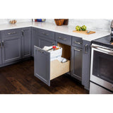 Single 35 Quart Bottom-Mount Soft-close Trashcan Pullout for Door Mounting, Includes Black Can