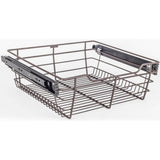 Hardware Resources - Dark Bronze Closet Pullout Basket with Slides 14''D x 17''W x 6''H - Dark Bronze