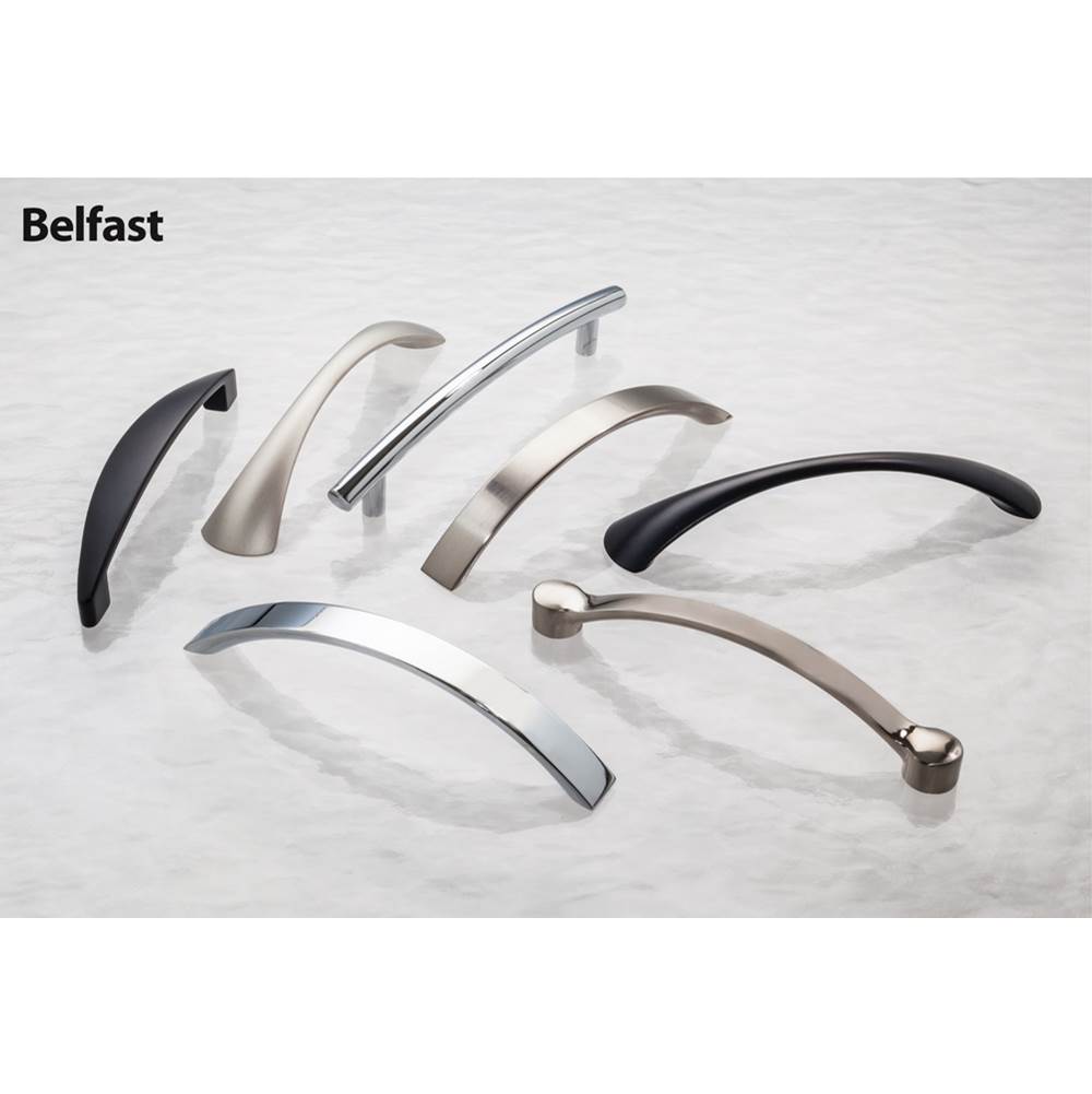 128 mm Center-to-Center Matte Black Arched Belfast Cabinet Pull