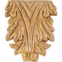 Hardware Resources - 3-5/8'' W x 5/16'' D x 4-1/4'' H Pressed Rubberwood Acanthus Applique - Unfinished