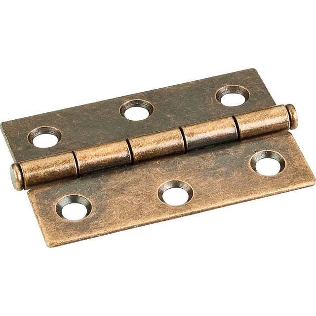 Hardware Resources - Antique Brass 2-1/2'' x 1-11/16'' Single Full Swaged Butt Hinge - Brushed Antique Brass