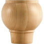 Hardware Resources - 4'' W x 4'' D x 4'' H Hard Maple Round Tapered Bun Foot - Unfinished