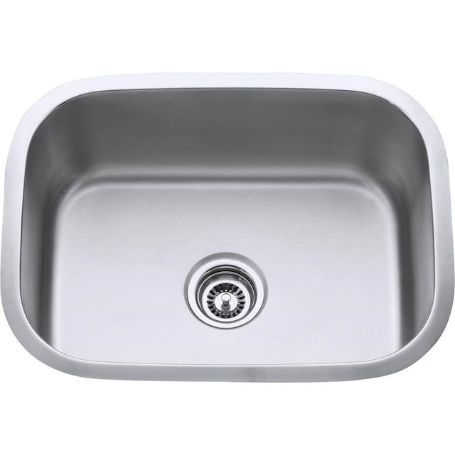 Hardware Resources - 23-1/2'' L x 17-3/4'' W x 9'' D Undermount 18 Gauge Stainless Steel Single Bowl Sink - Stainless Steel
