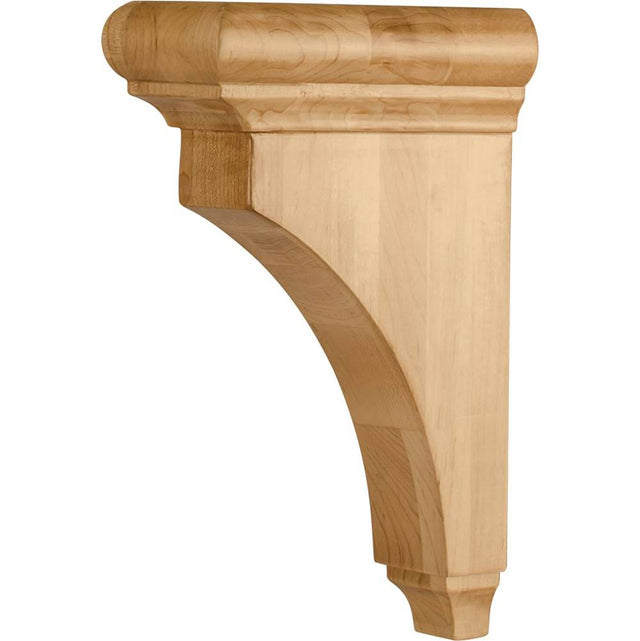 Hardware Resources - 3'' W x 6-1/2'' D x 10'' H Hard Maple Bullnose Cap Corbel - Unfinished