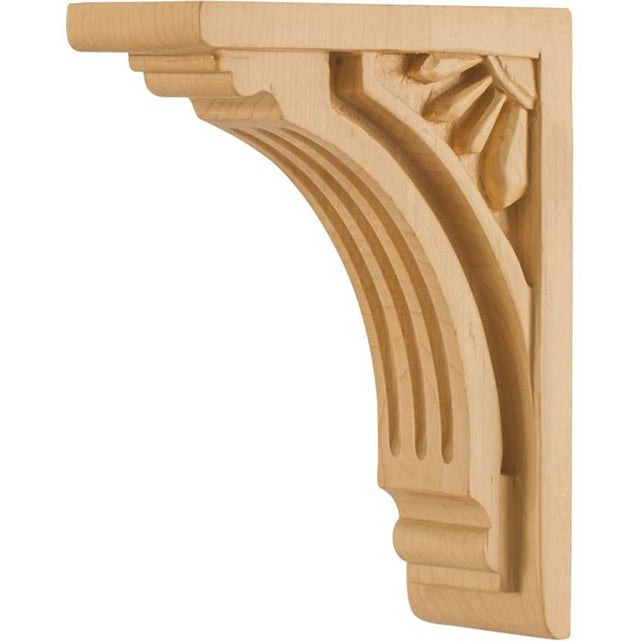 Hardware Resources - 2'' W x 4-5/8'' D x 6'' H Maple Art Deco Corbel - Unfinished