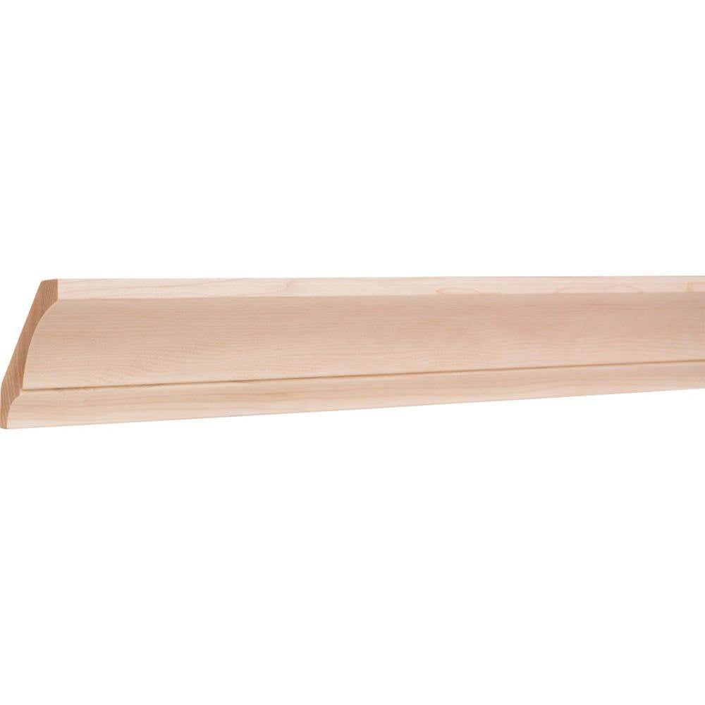 Hardware Resources - 3/4'' D x 4'' H Hard Maple Contemporary Cove Crown Moulding - Unfinished