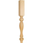 Hardware Resources - 3-3/4'' W x 3-3/4'' D x 35-1/2'' H Rubberwood Tapered Fluted Leg - Unfinished