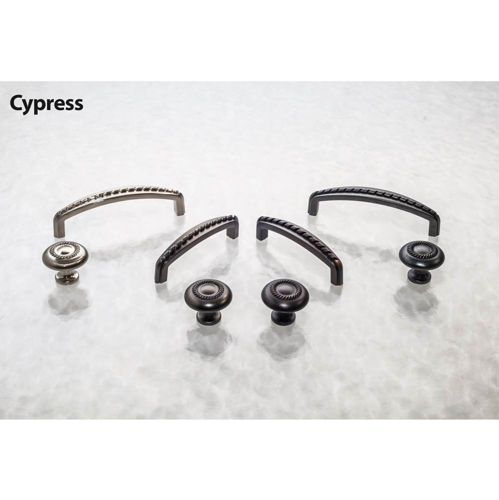 96 mm Center-to-Center Brushed Pewter Rope Detailed Cypress Cabinet Pull