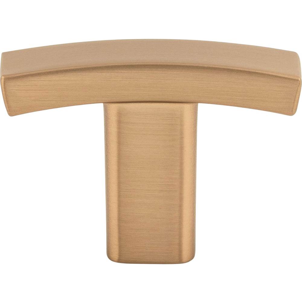 1-1/2'' Overall Length Brushed Gold Square Thatcher Cabinet ''T'' Knob