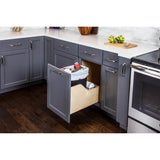 Single 35 Quart Bottom-Mount Soft-close Trashcan Pullout for Door Mounting, Includes Black Can